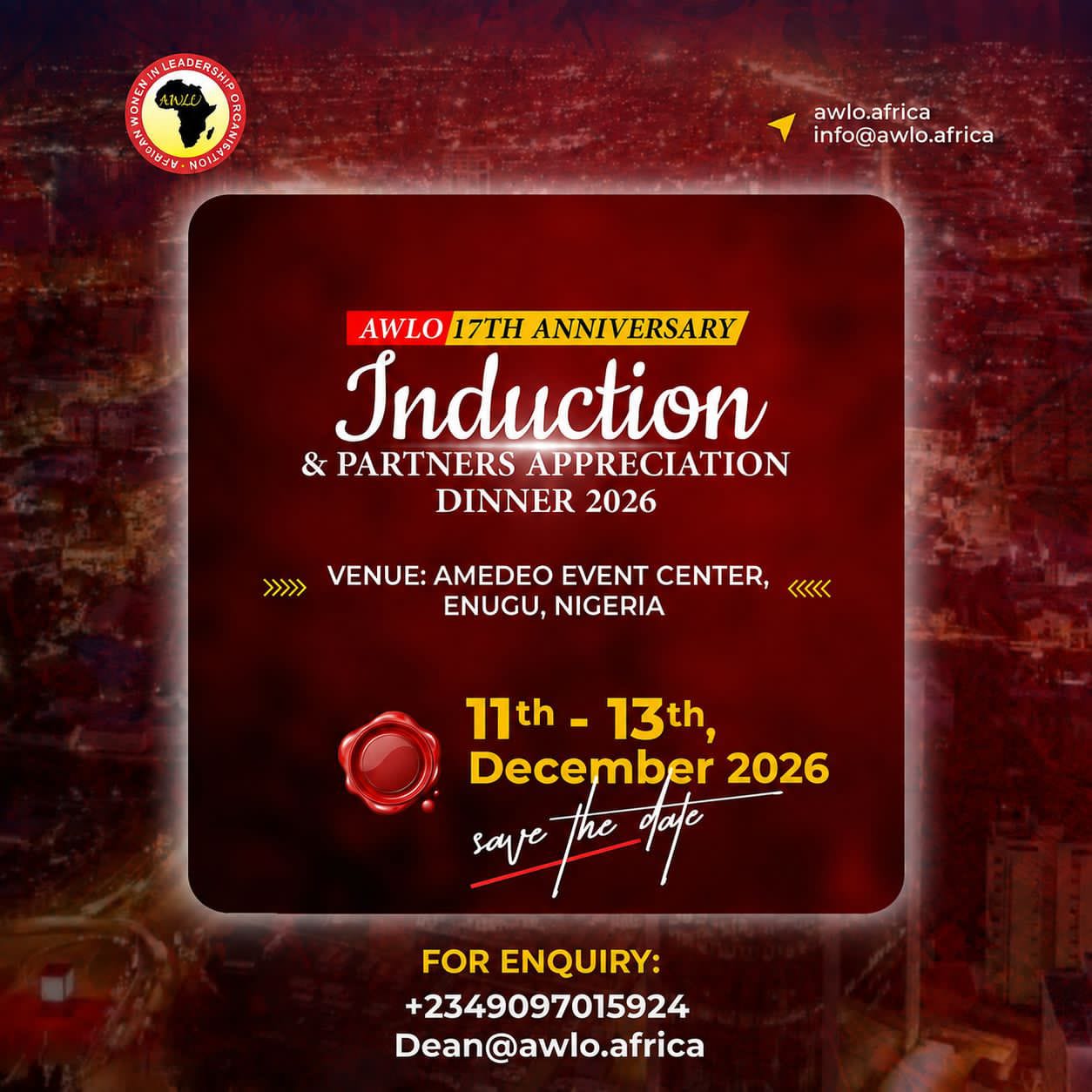 AWLO 17th Anniversary Induction & Partners Appreciation Dinner 2026